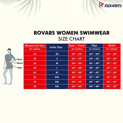 ROVARS RRovars Women Poly Jersy - Polka Dots Frock Style Swimming Costume Half Sleeves - Half Length - Without Pads (Green; S)