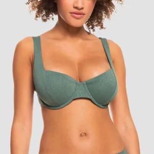 Roxy Shimmer Time Underwired D-Cup Bikini Top Laurel Wreath - Womens