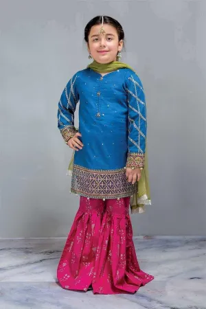 Royal Formal Kids Designer Dress in Blue and Red color - k806