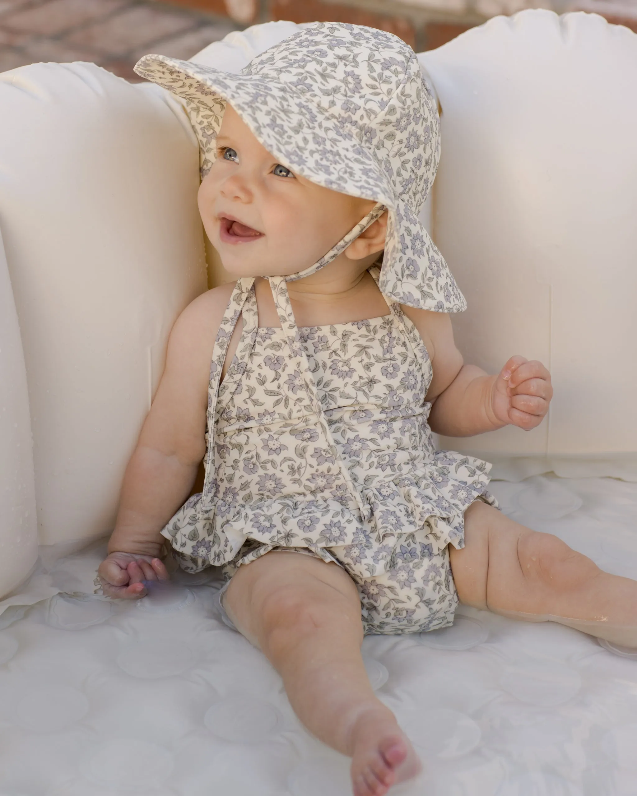 Ruffled One-Piece Swimsuit - French Garden