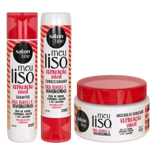 Salon Line Pro Keratin My Smooth Argan Hair Deep Repair Vegan Kit 3 Products
