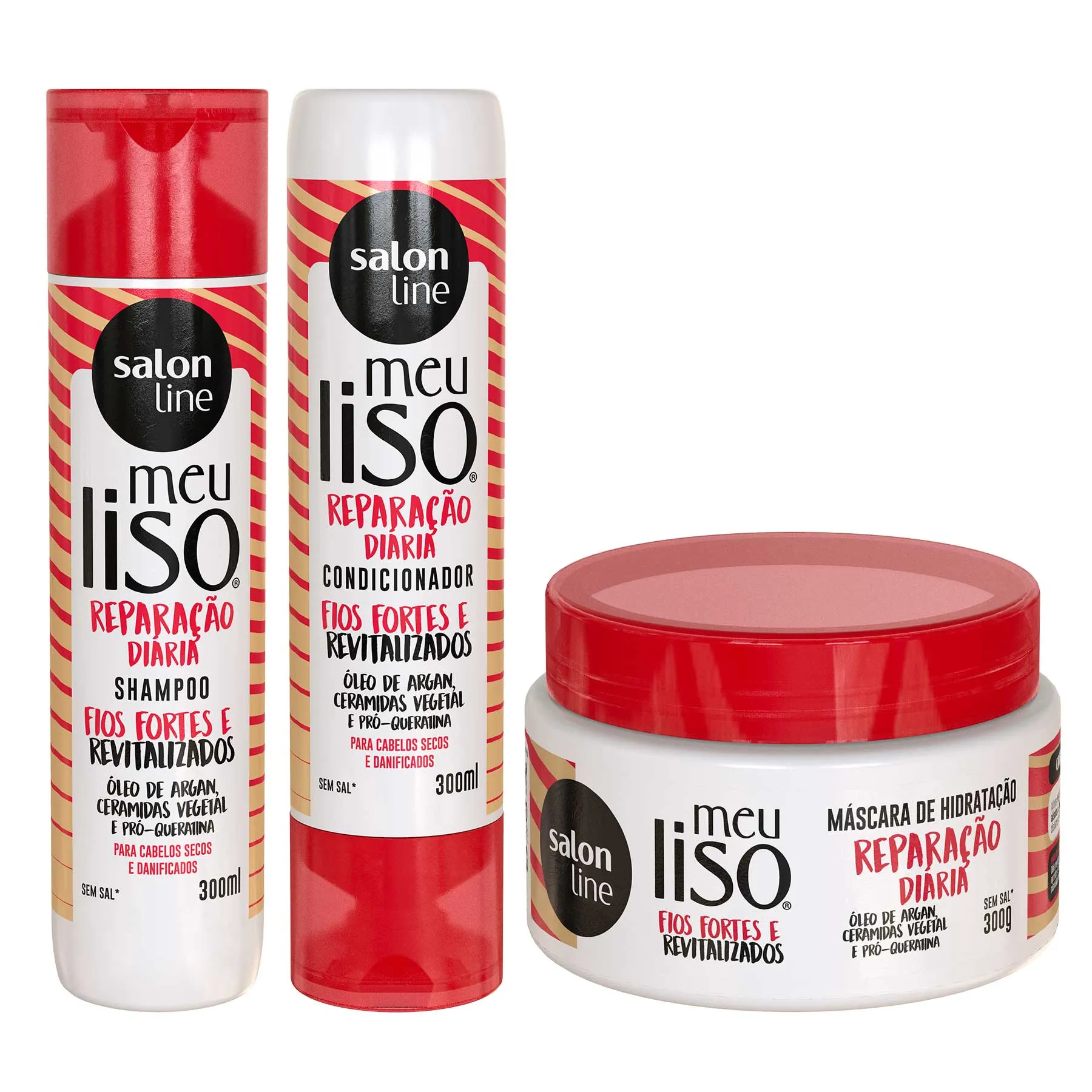 Salon Line Pro Keratin My Smooth Argan Hair Deep Repair Vegan Kit 3 Products