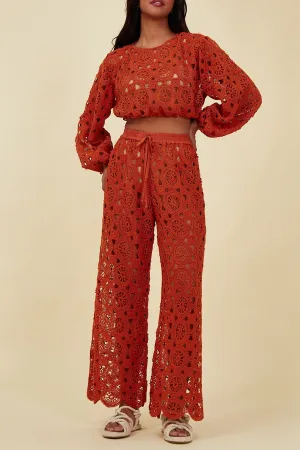 Samar Long Sleeved Top in Terracota