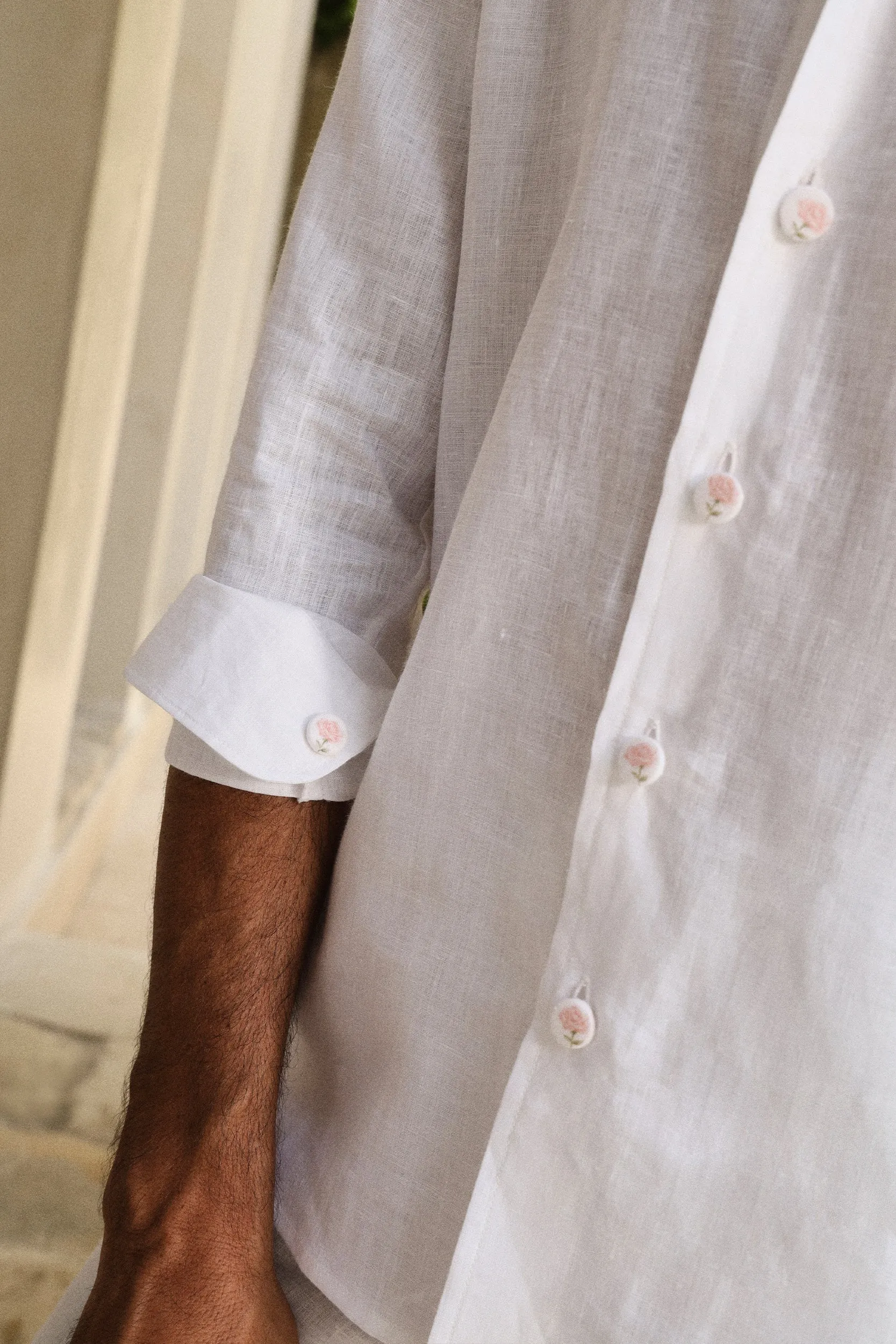 SAND Shirt- Man (White Rose)