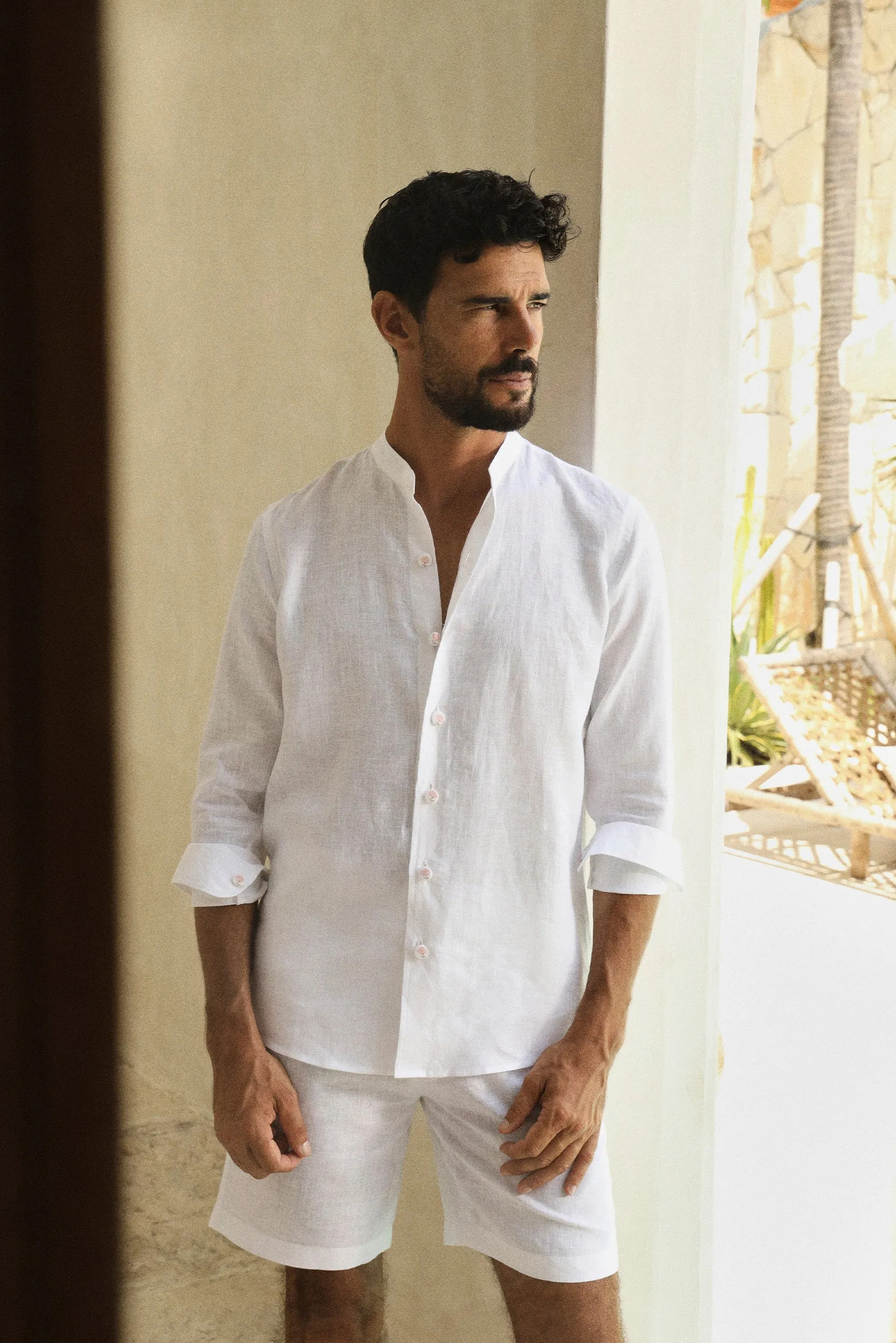SAND Shirt- Man (White Rose)