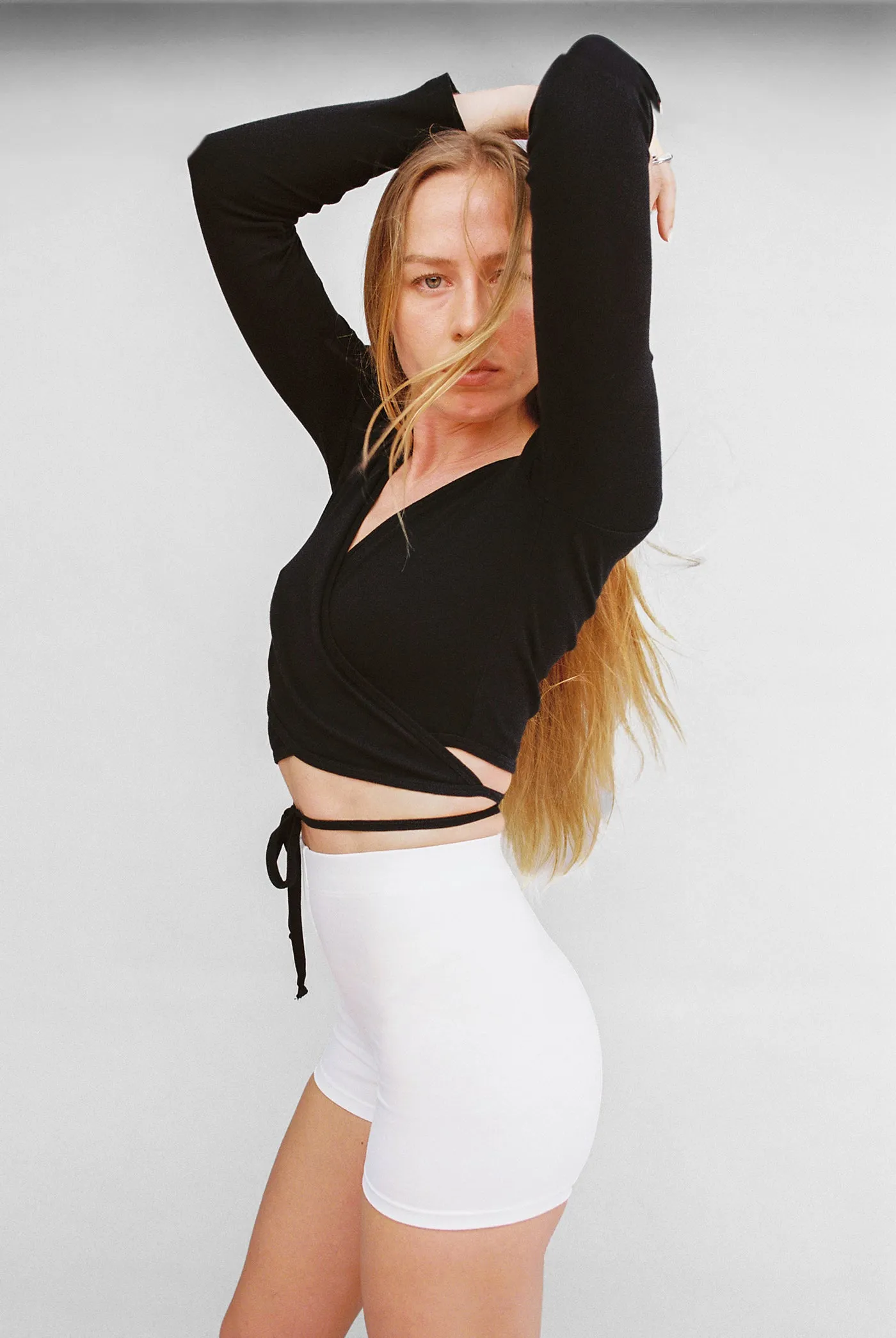 Sarita Wrap Top in Black