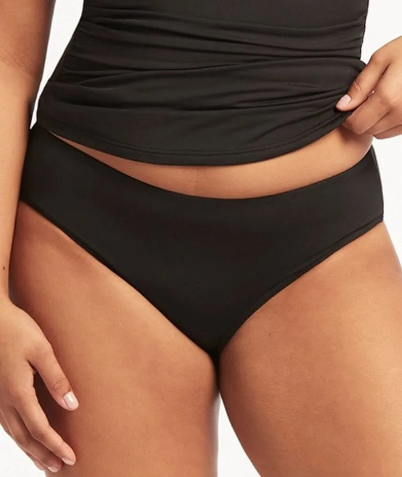 Sea Level Eco Essentials Mid Bikini Brief - Black