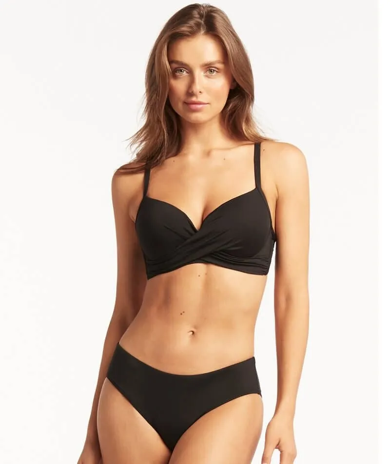 Sea Level Eco Essentials Mid Bikini Brief - Black