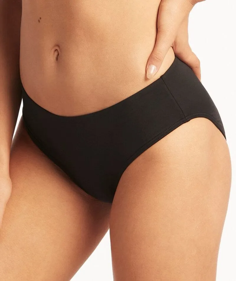 Sea Level Eco Essentials Mid Bikini Brief - Black