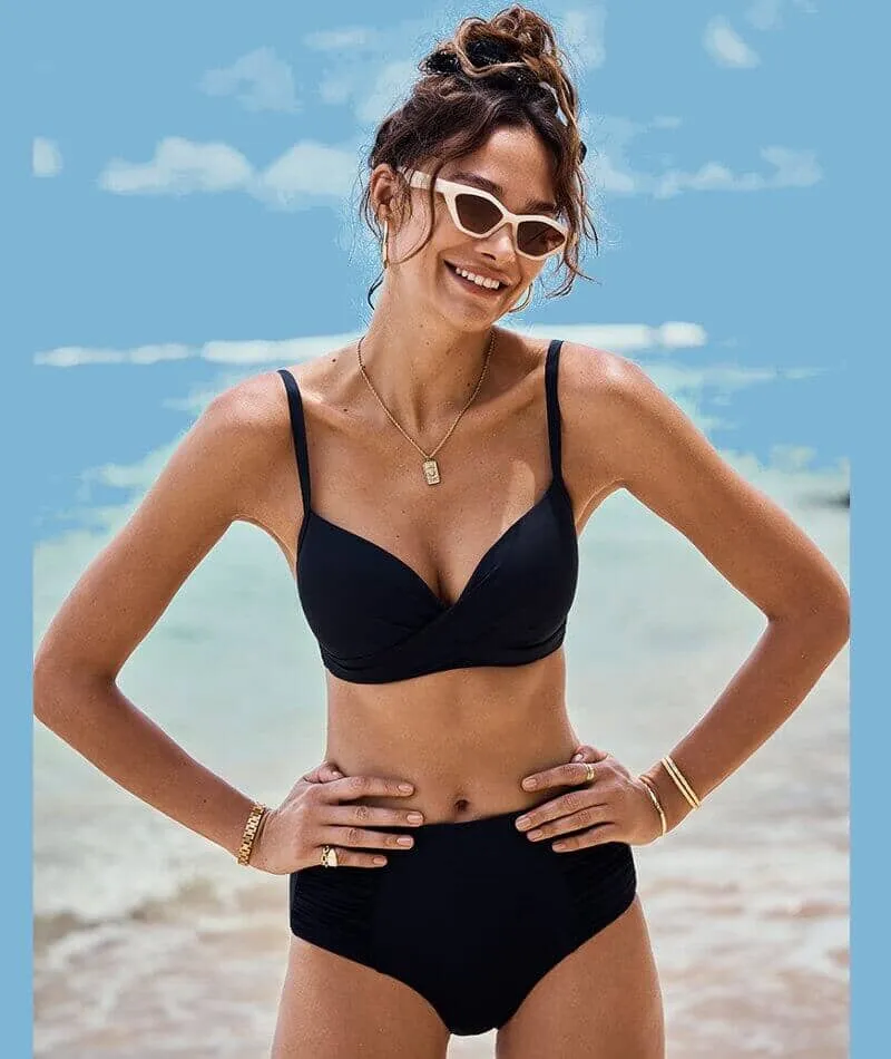 Sea Level Eco Essentials Retro High Waist Bikini Brief - Night Sky