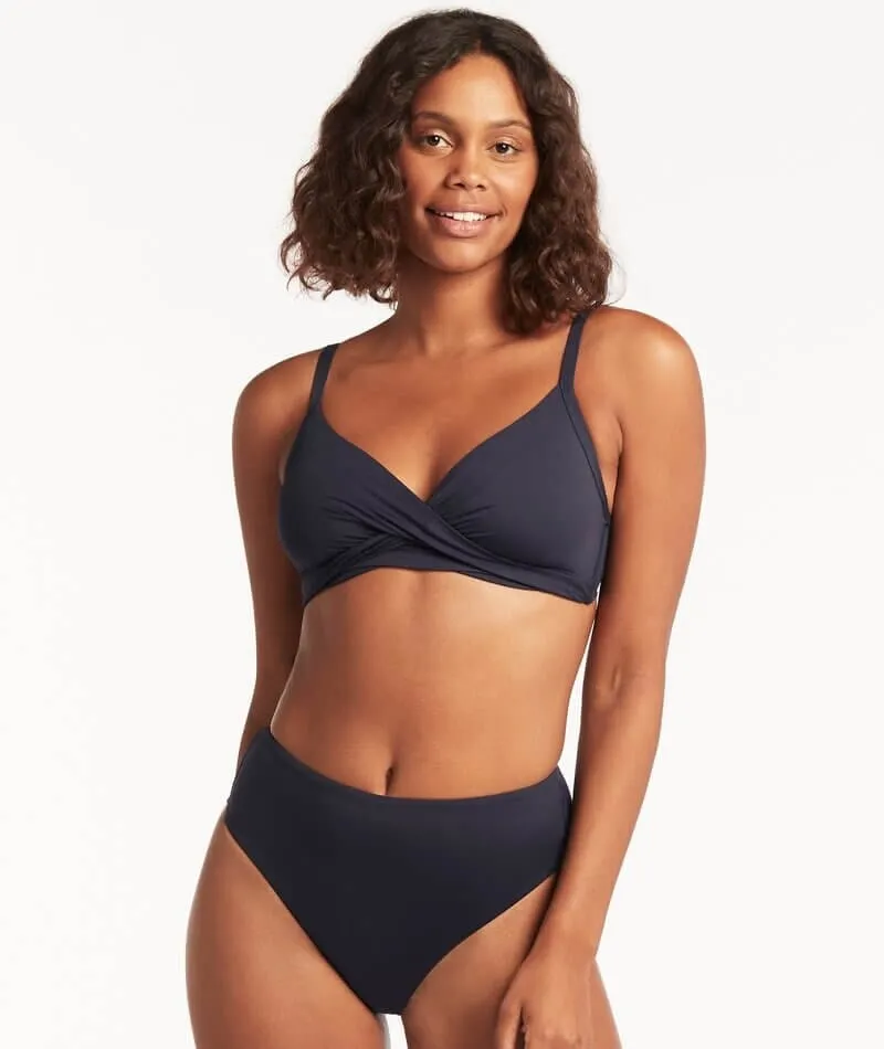 Sea Level Eco Essentials Retro High Waist Bikini Brief - Night Sky