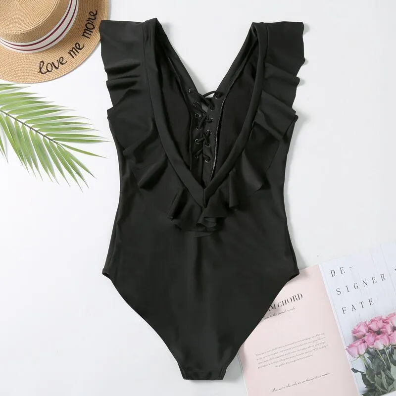 Sexy Hollow One-piece Bikini Swimsuit(2 colors)