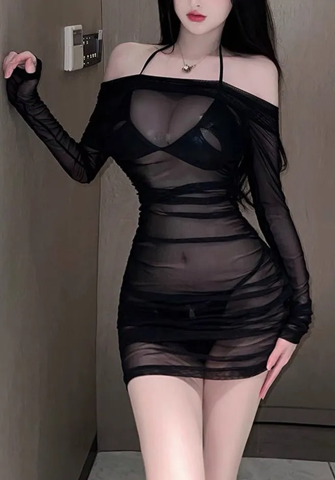SEXY TRANSPARENT WRAP SKIRT UB98198