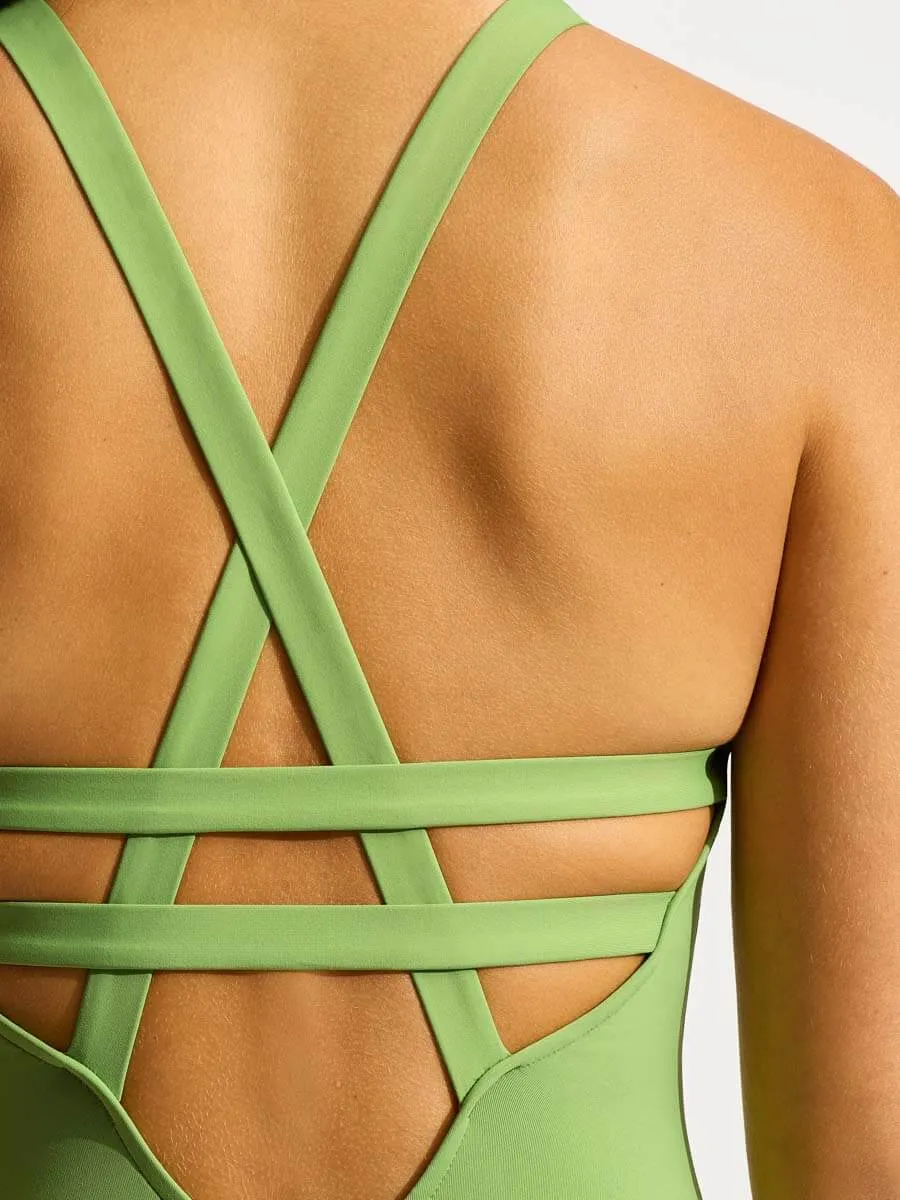 SF Collective Deep V One Piece in Sage