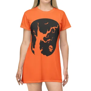 Shirtdress, Orange Creepy Moon