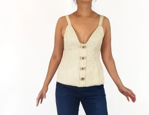 Shona Joy olive striped top size 10