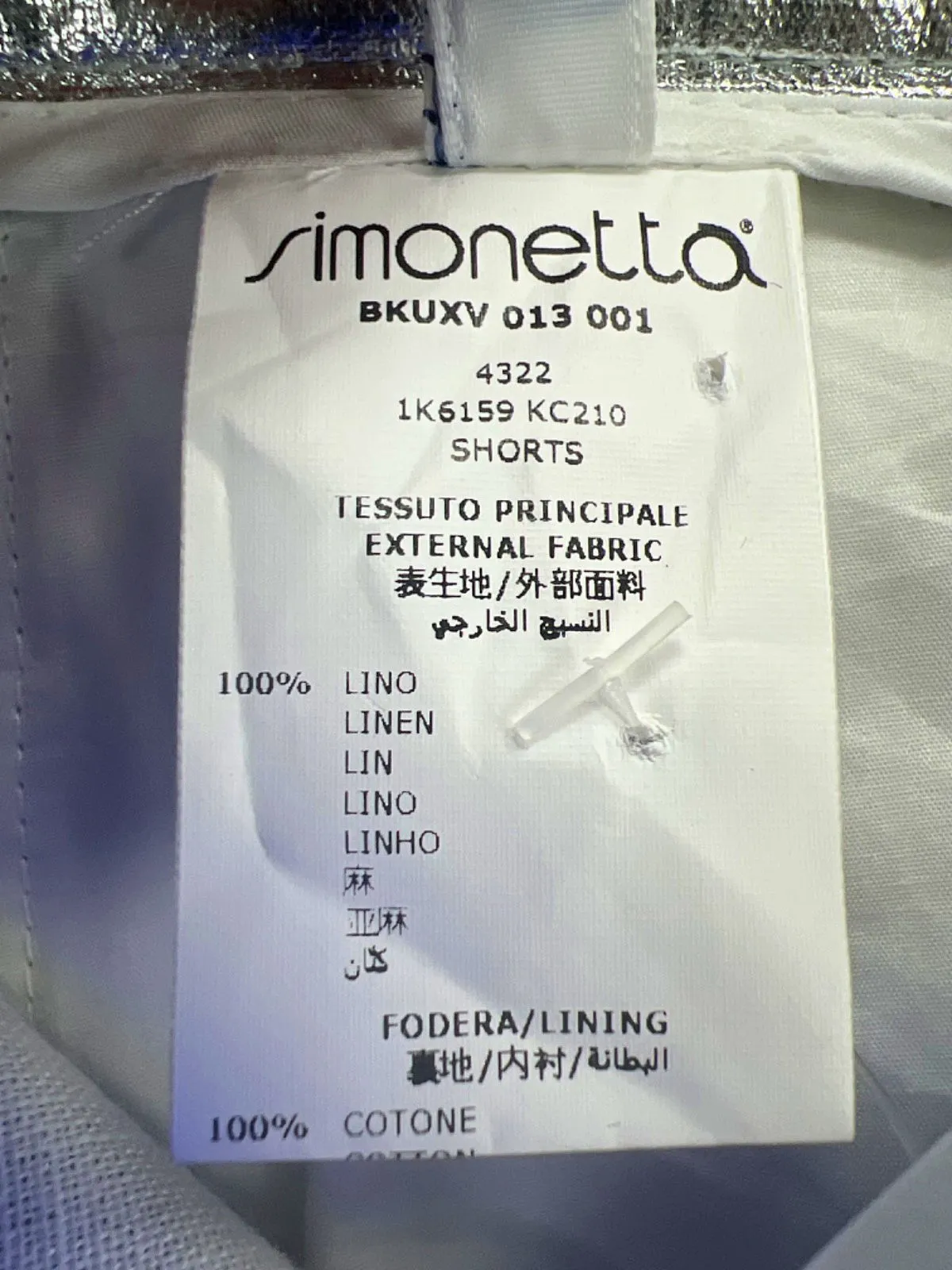 Simonetta Silver Metallic Shorts 14 