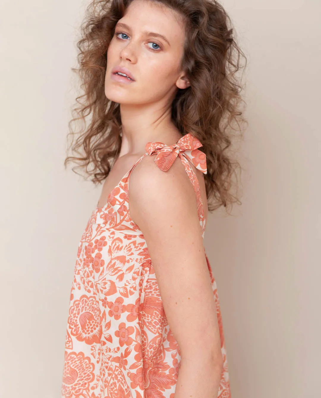 Sita Organic Cotton Top In Pink Print