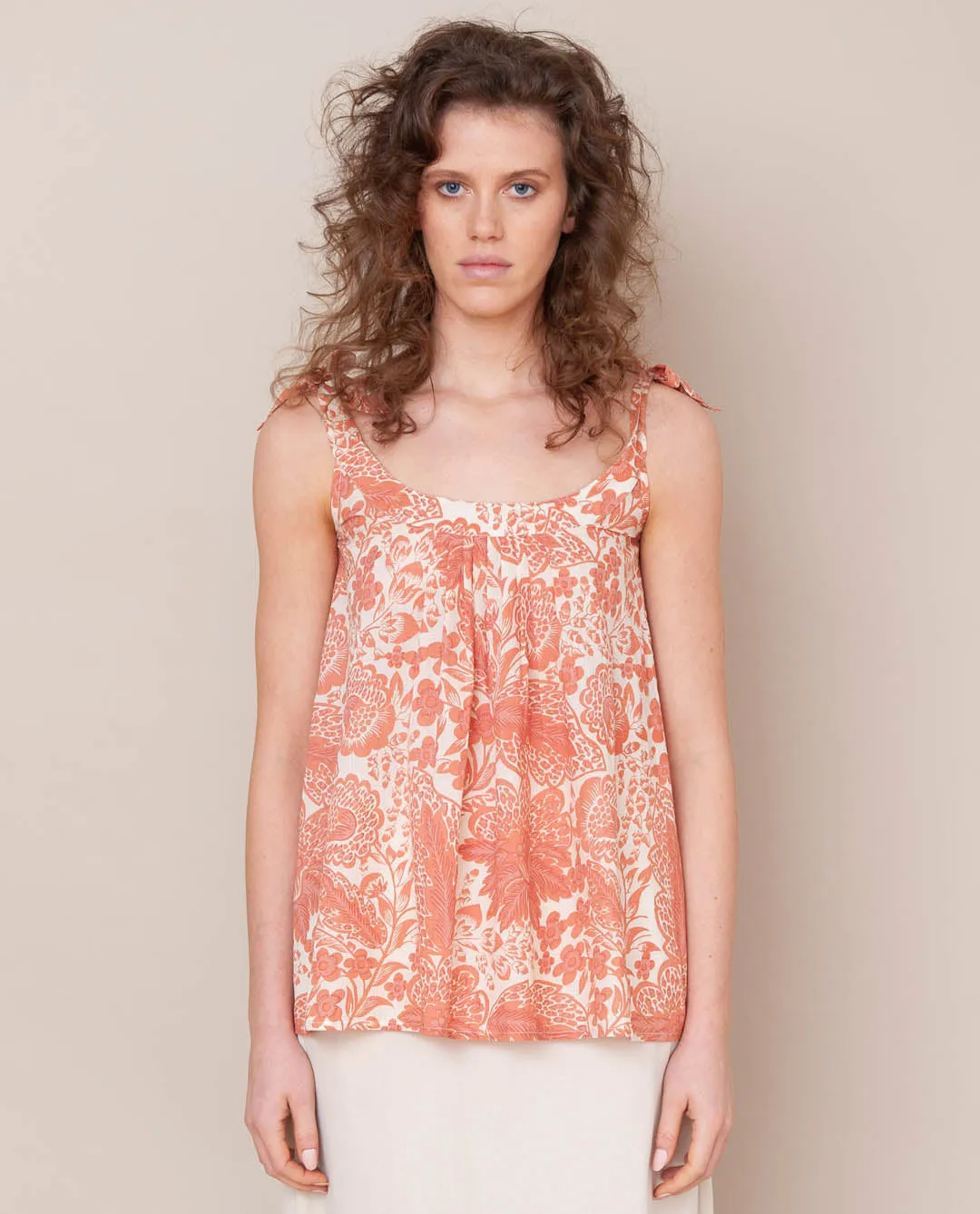 Sita Organic Cotton Top In Pink Print