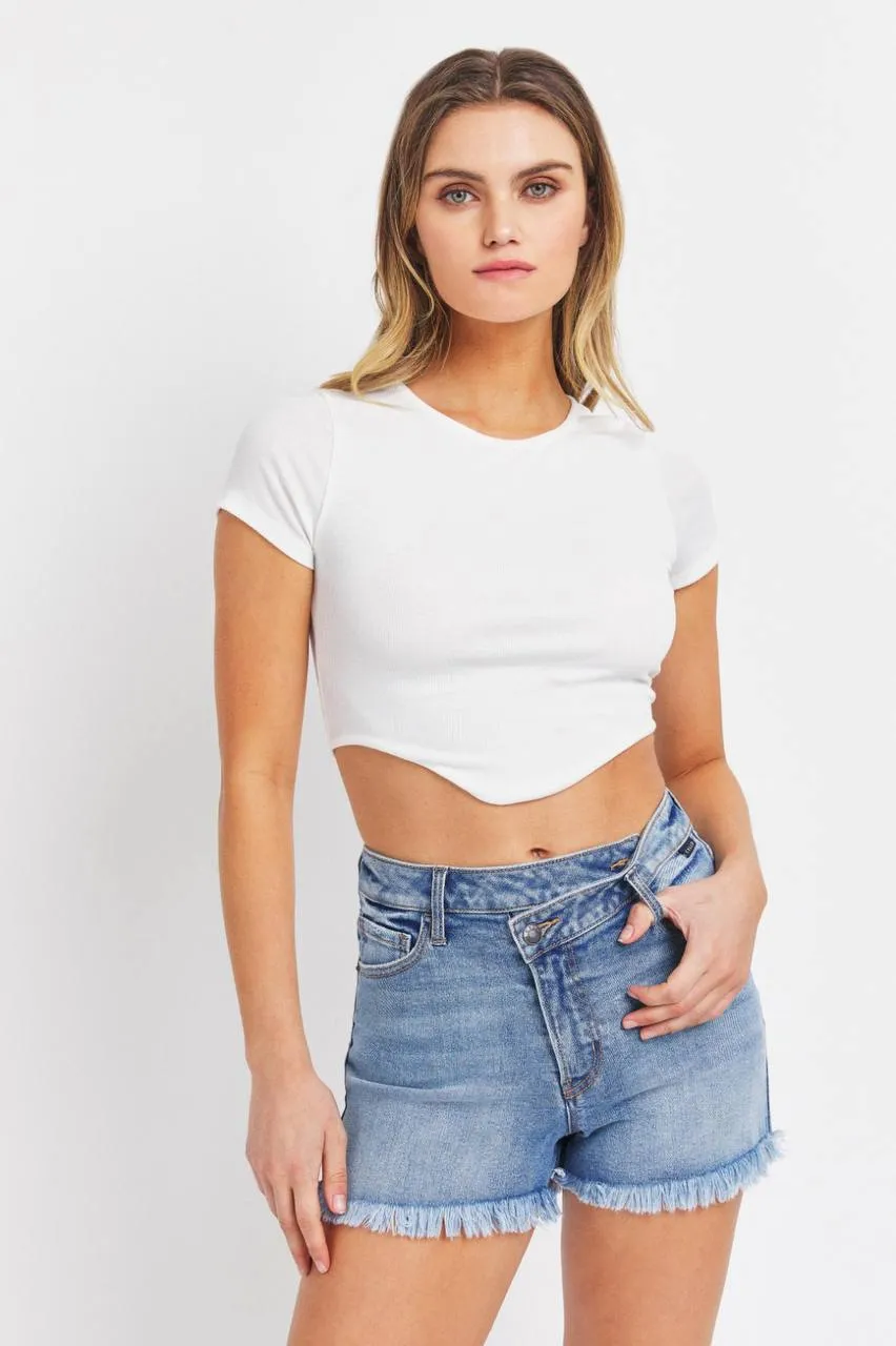 SKY HIGH LIGHT DENIM SHORTS