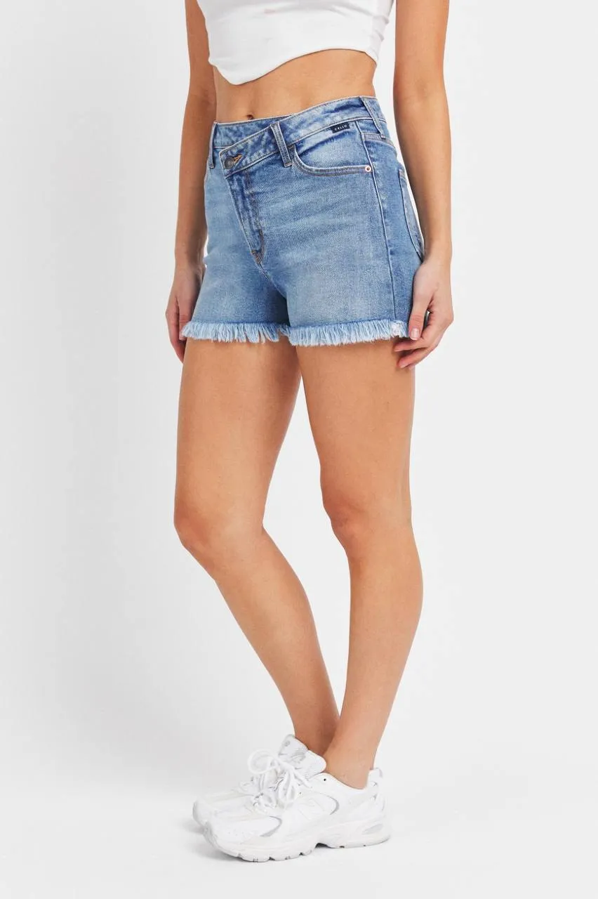 SKY HIGH LIGHT DENIM SHORTS