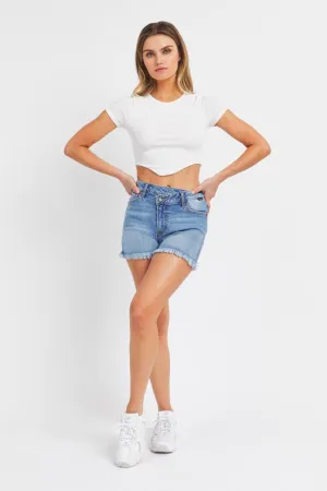 SKY HIGH LIGHT DENIM SHORTS