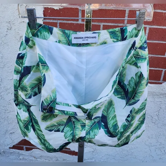 SMALL women AMANDA UPRICHARD x REVOLVE leaf linen blend zipper shorts Beverly