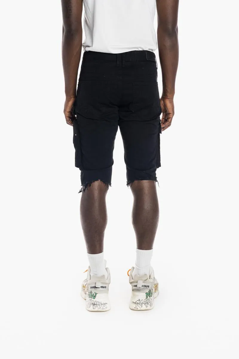 Smoke Rise Denim Twill Black Shorts