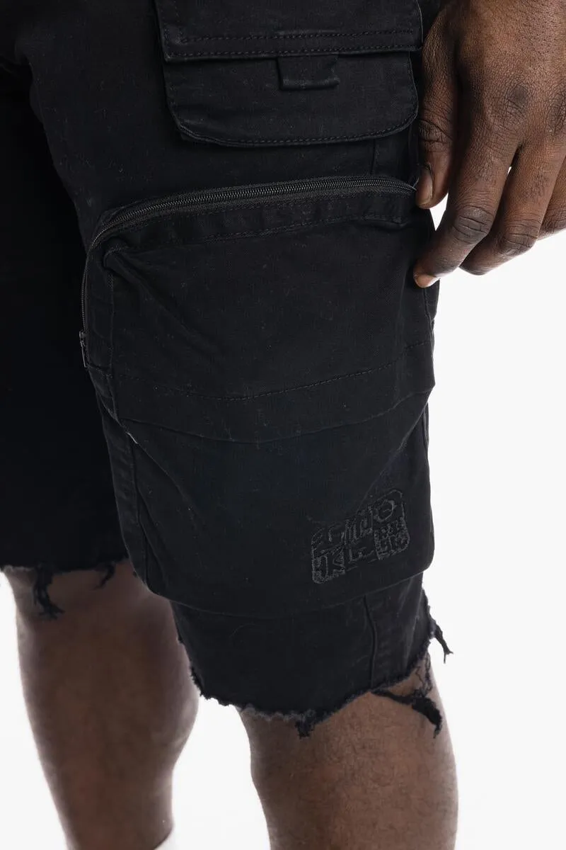 Smoke Rise Denim Twill Black Shorts