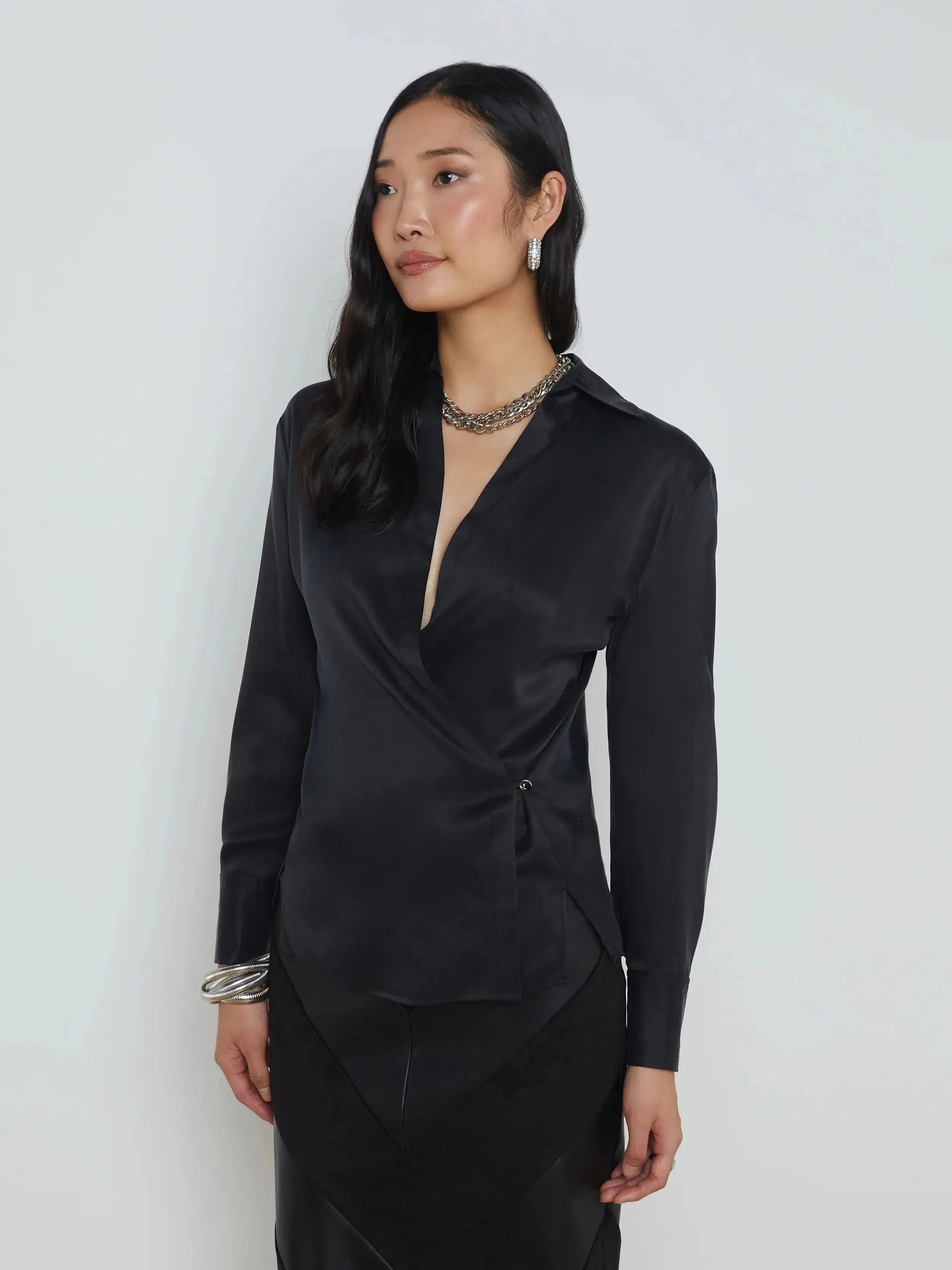 Sora Wrap Front Blouse