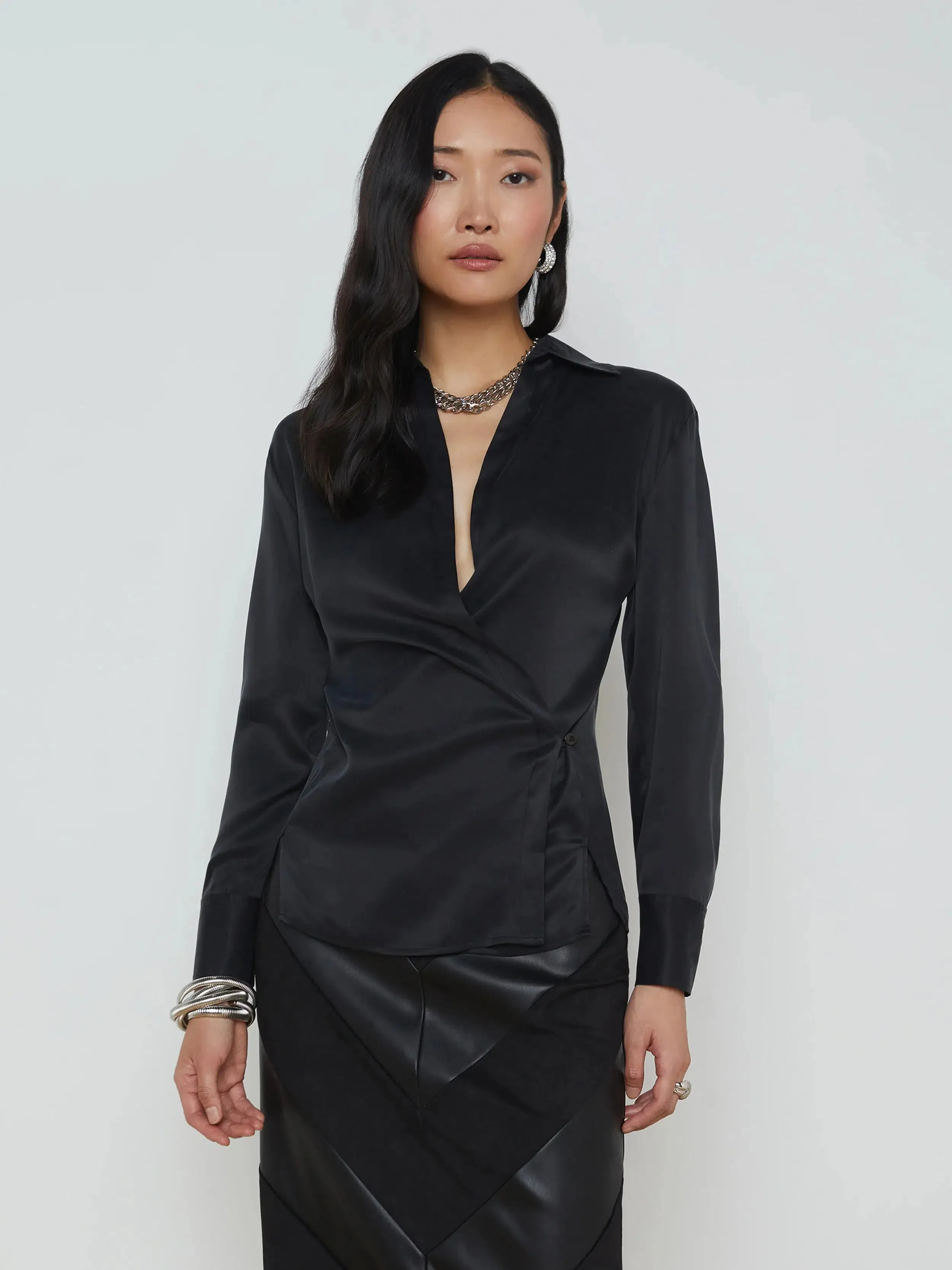 Sora Wrap Front Blouse