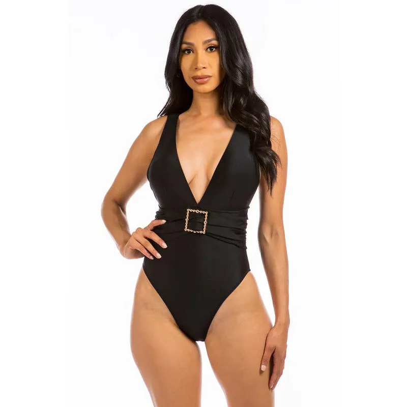 SQUARE BUCKLE SWIMSUIT