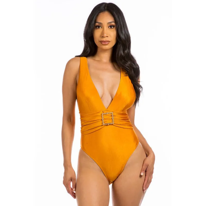 SQUARE BUCKLE SWIMSUIT