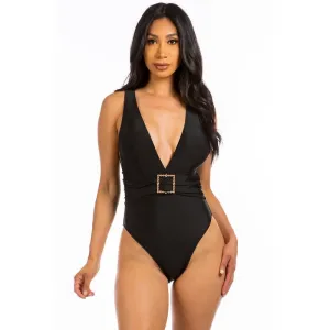 SQUARE BUCKLE SWIMSUIT