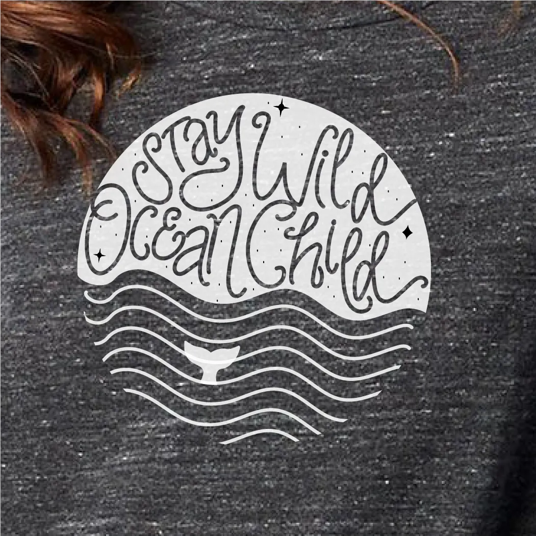 Stay Wild Ocean Child Eco Black Lightweight Pullover