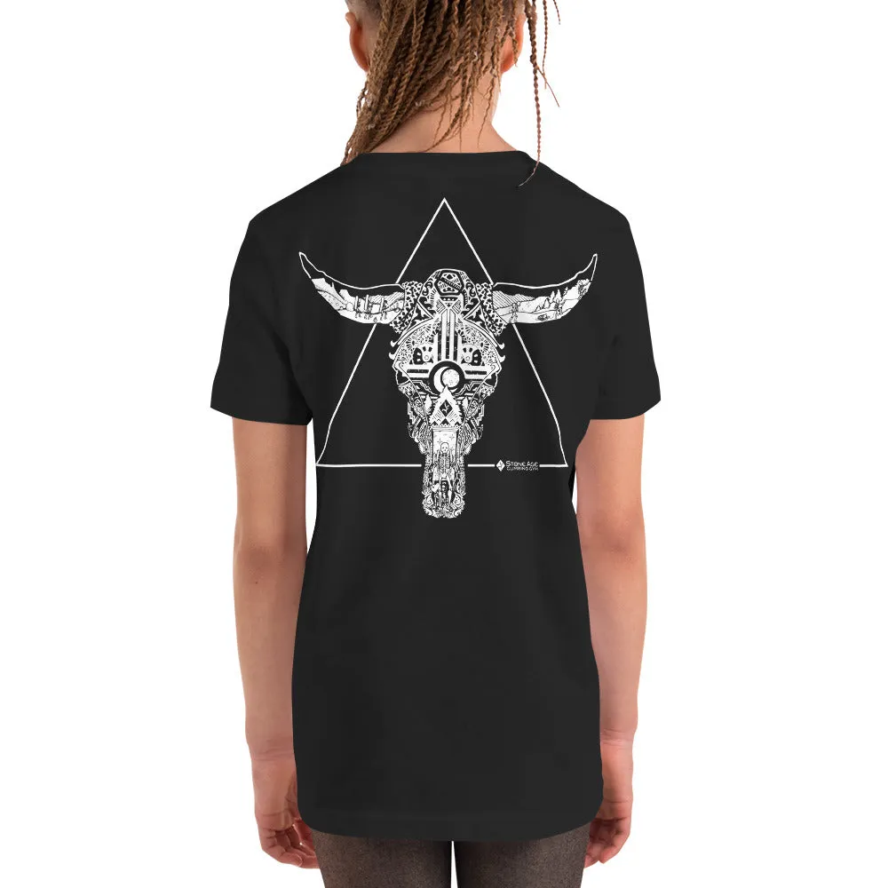 Stone Age Youth Cow Skull T-Shirt - Print on Demand