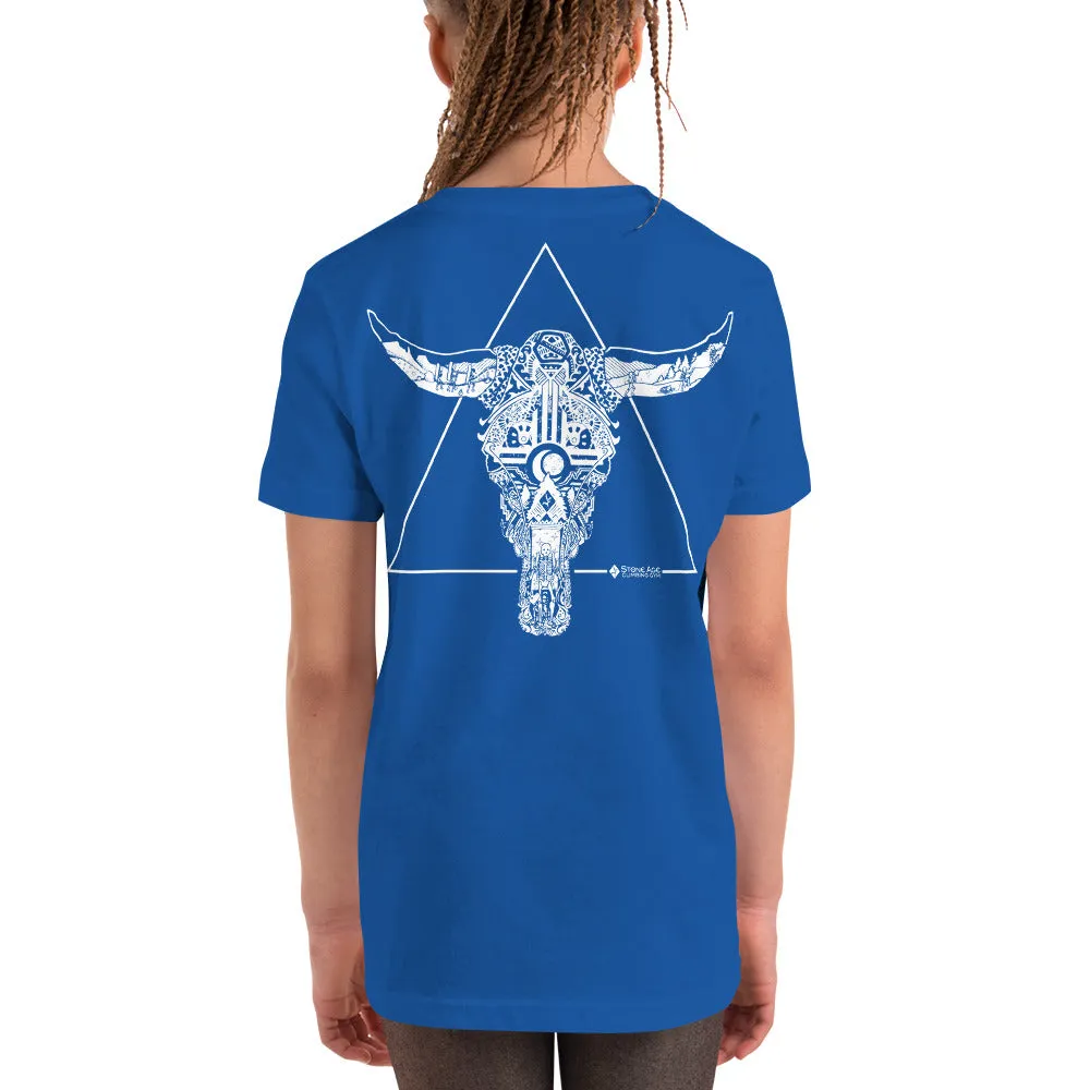 Stone Age Youth Cow Skull T-Shirt - Print on Demand