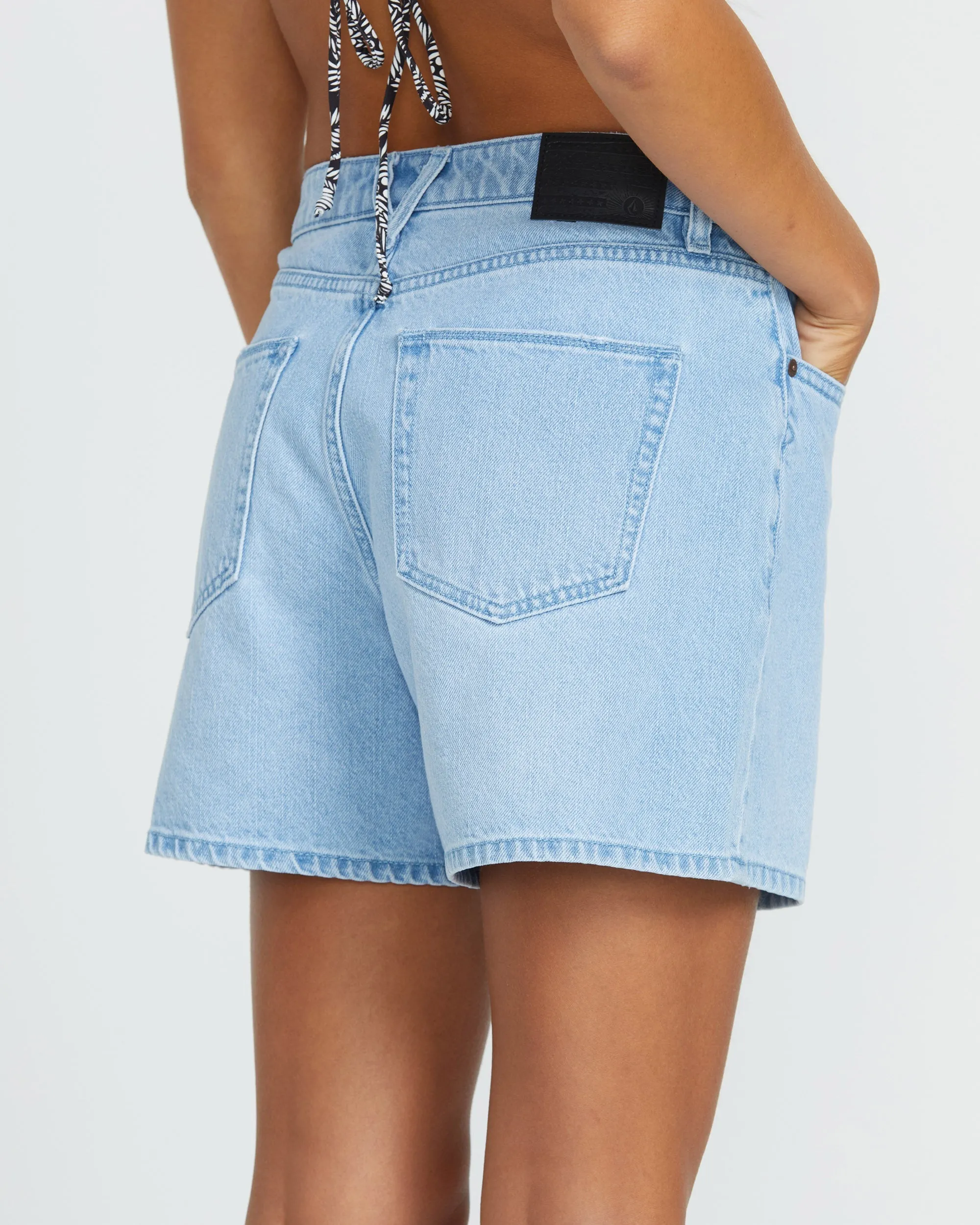 Stoned Boyfriend Shorts - BLUE BIRD