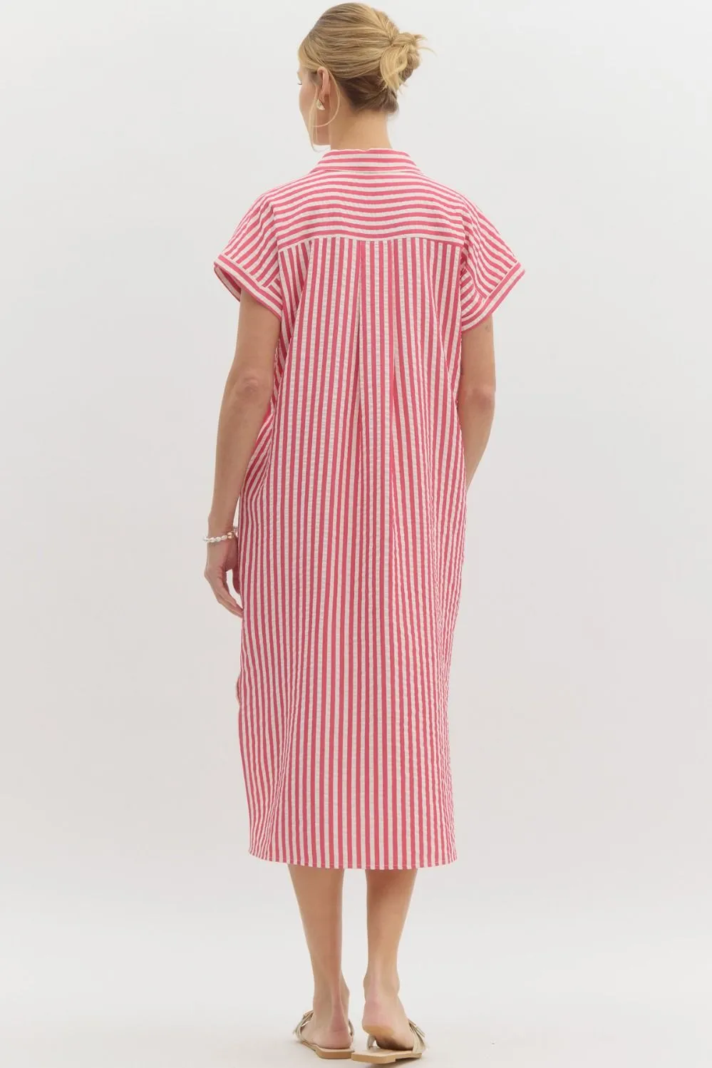 Striped Midi Shirt Dress
