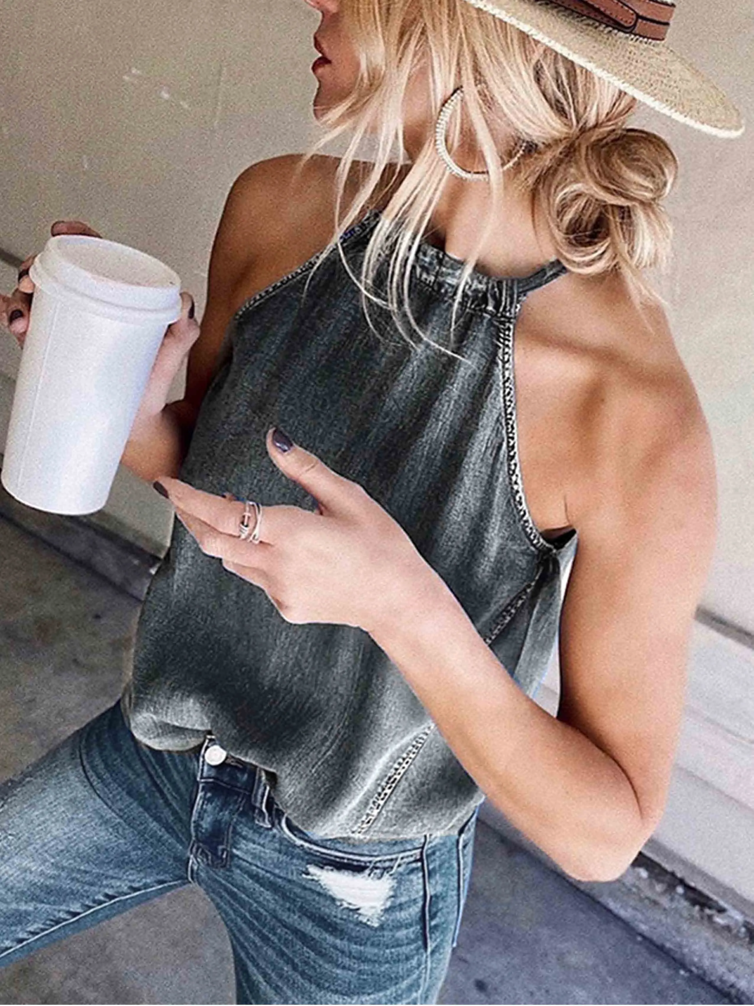 Stunncal  Sexy Denim Vest
