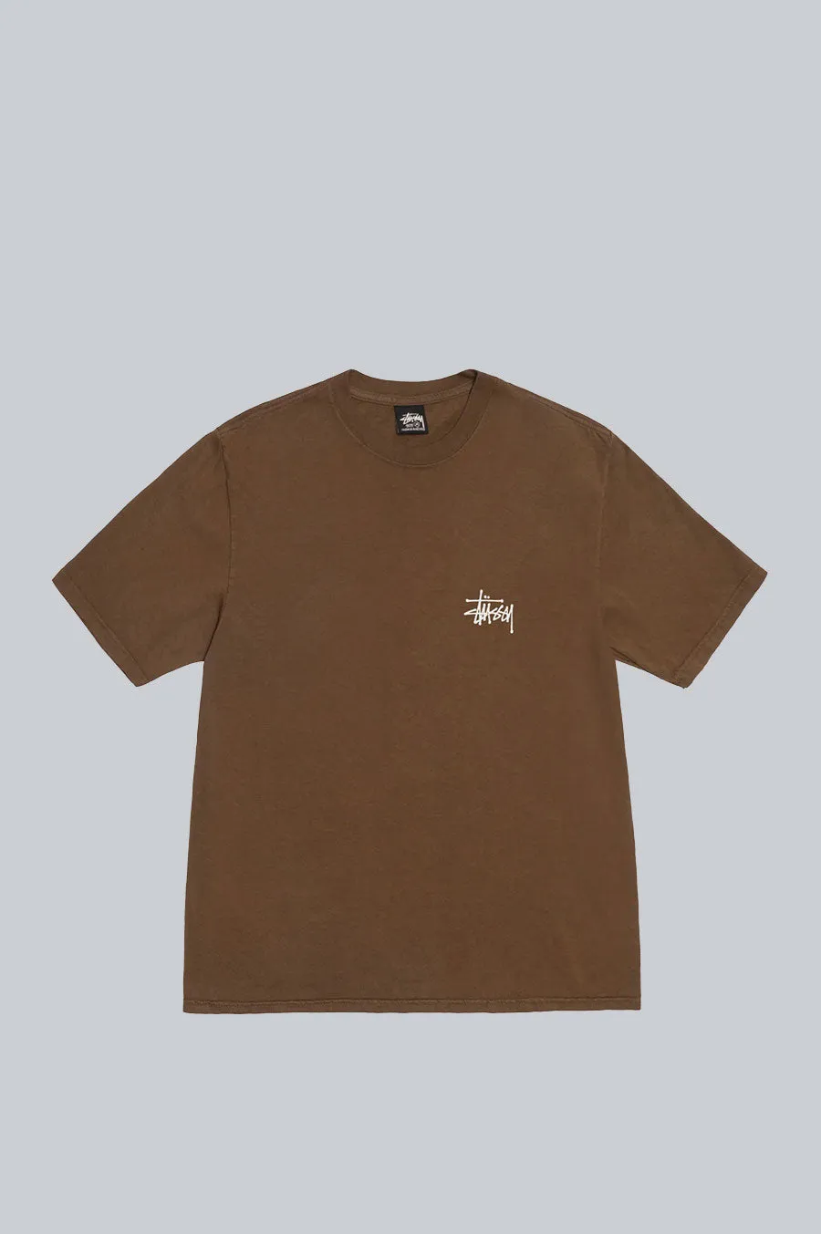 STUSSY BASIC PIGMENT DYED TEE BROWN