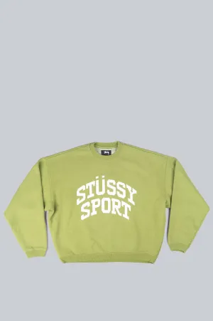 STUSSY BIG CRACKLE SPORT CREWNECK GREEN