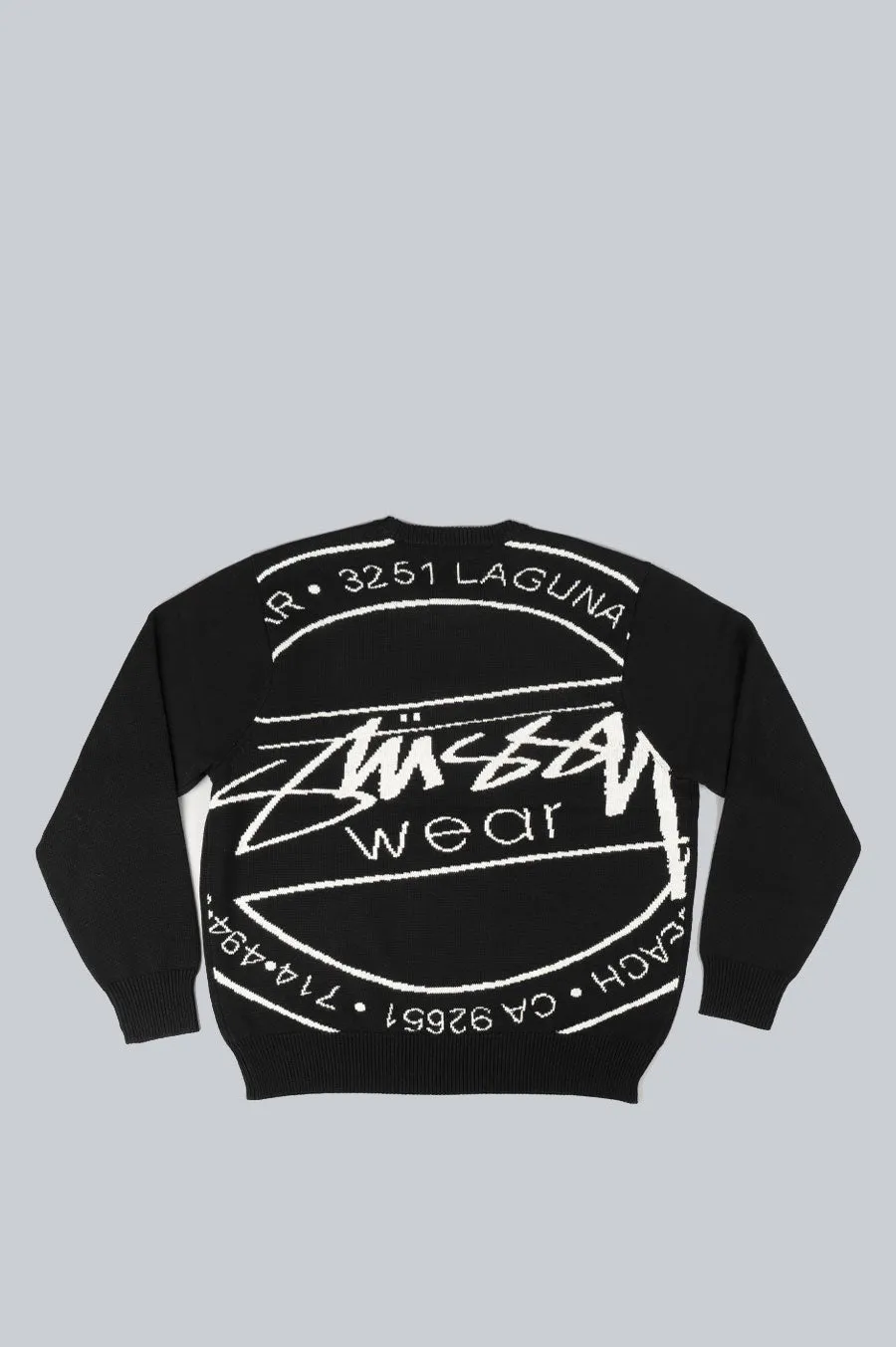 STUSSY LAGUNA ICON SWEATER BLACK