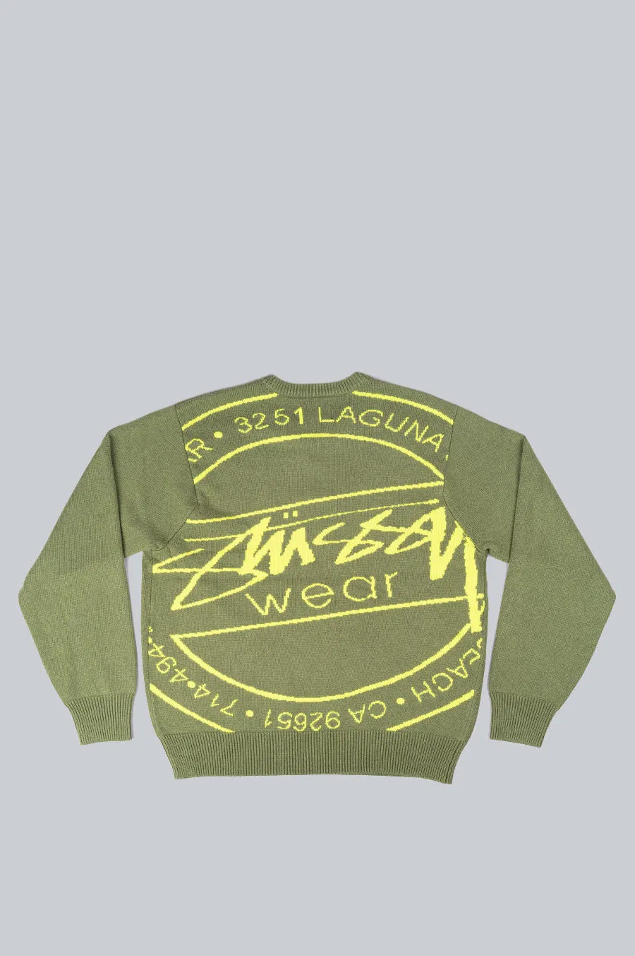 STUSSY LAGUNA ICON SWEATER DARK GREEN