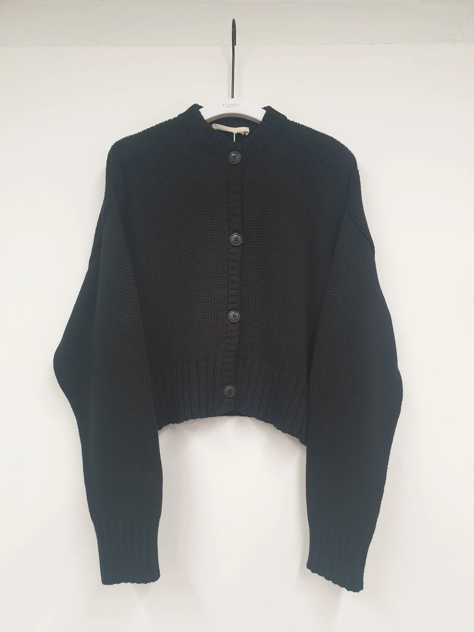 Sugi Organic Cotton Cardigan in Black
