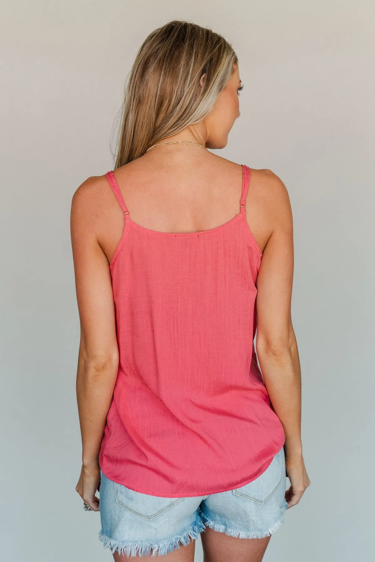 Summer Awaits Crochet Tank- Deep Coral