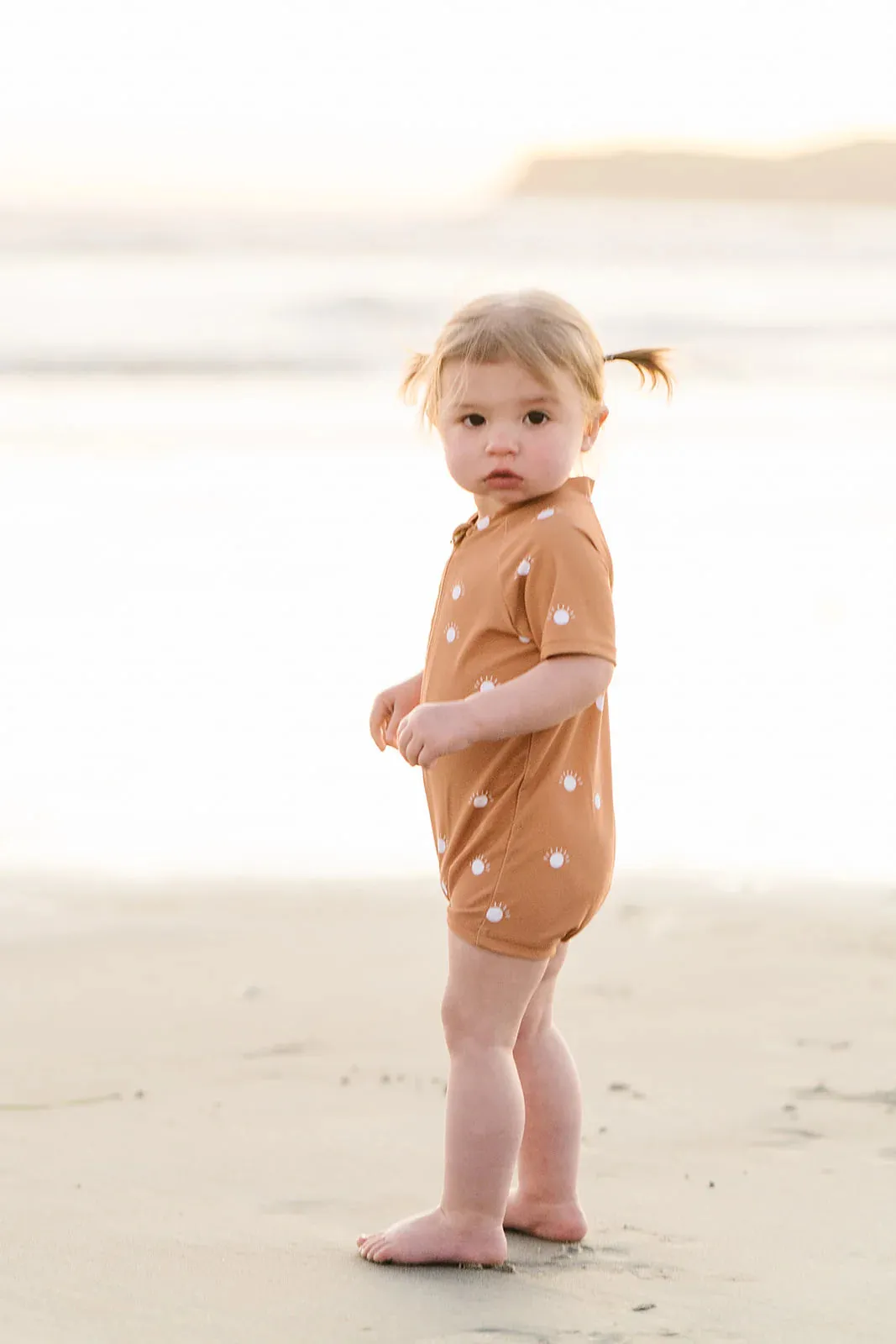 Sunshine Zipper One-Piece Swim Rashguard