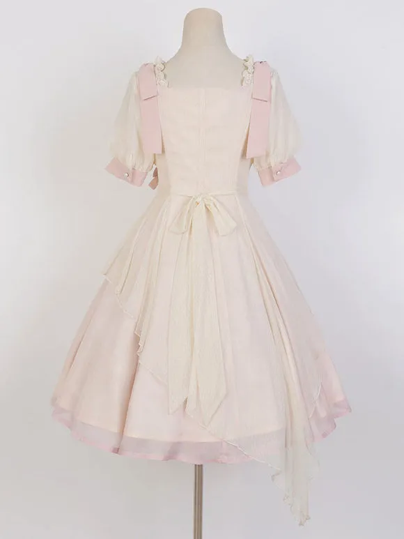 Sweet Lolita Dress Polyester Short Sleeves Dress