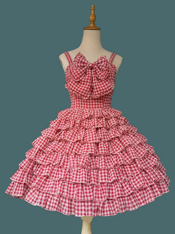 Sweet Lolita Dress Tulle Sleeveless Ruffles Jumper Dress