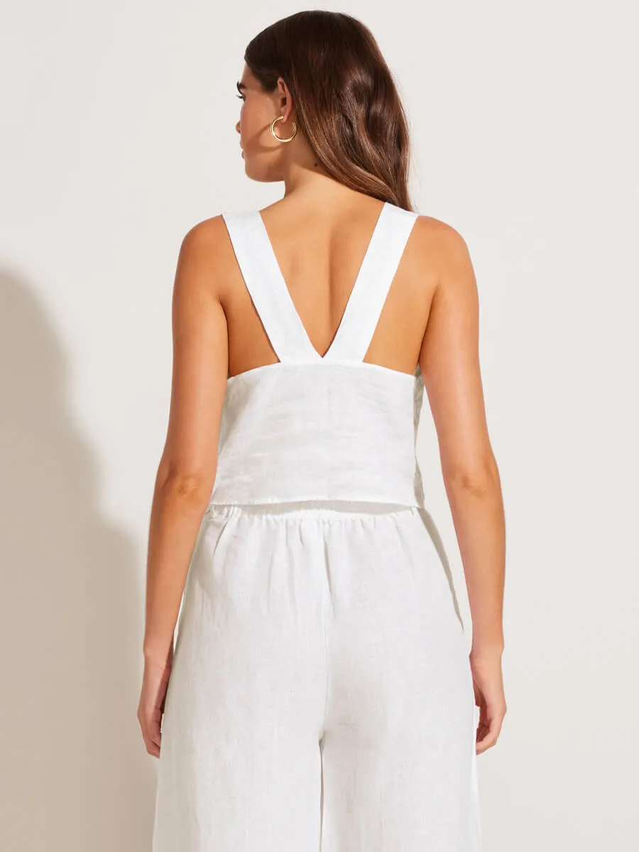Tallows Crop Top in White Ecolinen